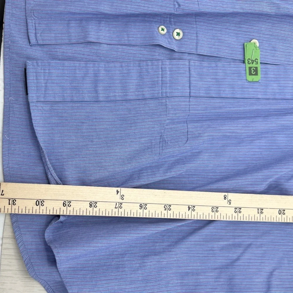 Tommy Hilfiger American Classics Blue Purple‎ Striped Dress Shirt 17.5 32-33